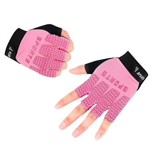 Accmor Kids Half Finger Sport Gloves for Cycling, Pink, Medium (19 cm) | Breathable & Non-Slip for Outdoor Sports thumbnail 2