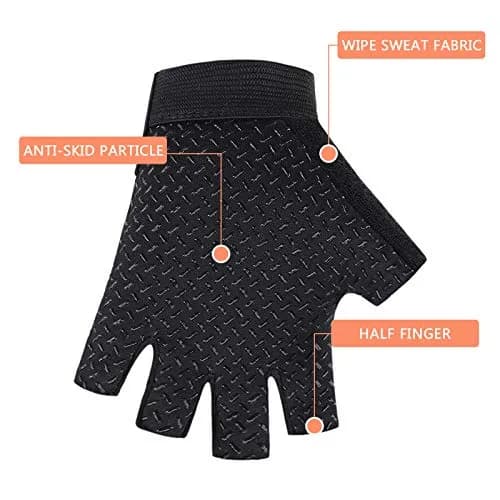 Accmor Kids Half Finger Sport Gloves for Boys Girls Cycling Camping Fishing Outdoor Sports Medium Orange | Breathable & Non-Slip thumbnail 4