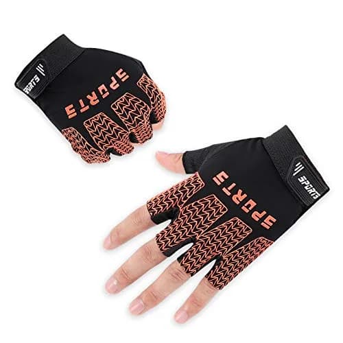 Accmor Kids Half Finger Sport Gloves for Boys Girls Cycling Camping Fishing Outdoor Sports Medium Orange | Breathable & Non-Slip thumbnail 2