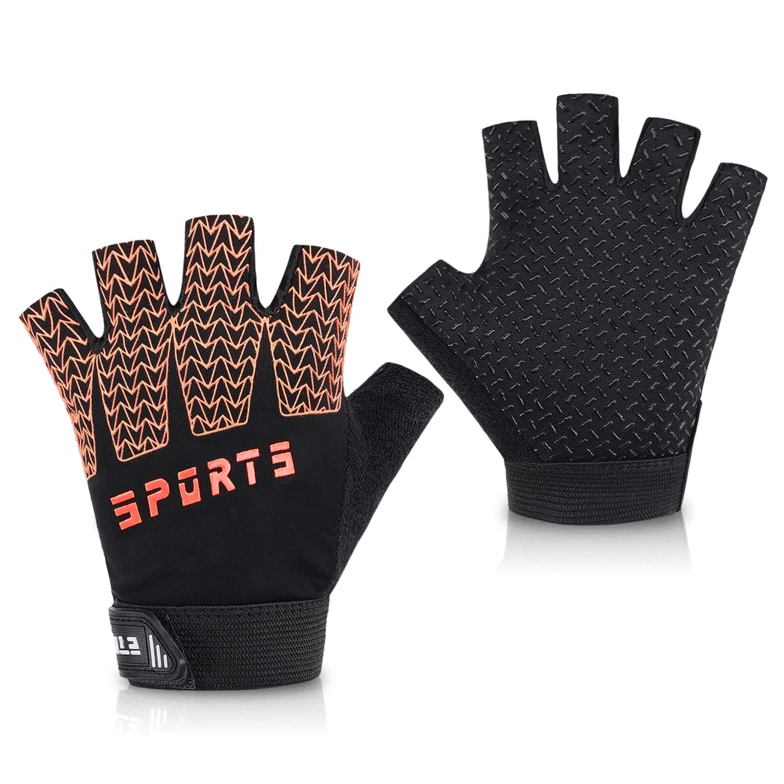 Accmor Kids Half Finger Sport Gloves for Boys Girls Cycling Camping Fishing Outdoor Sports Medium Orange | Breathable & Non-Slip - main product image