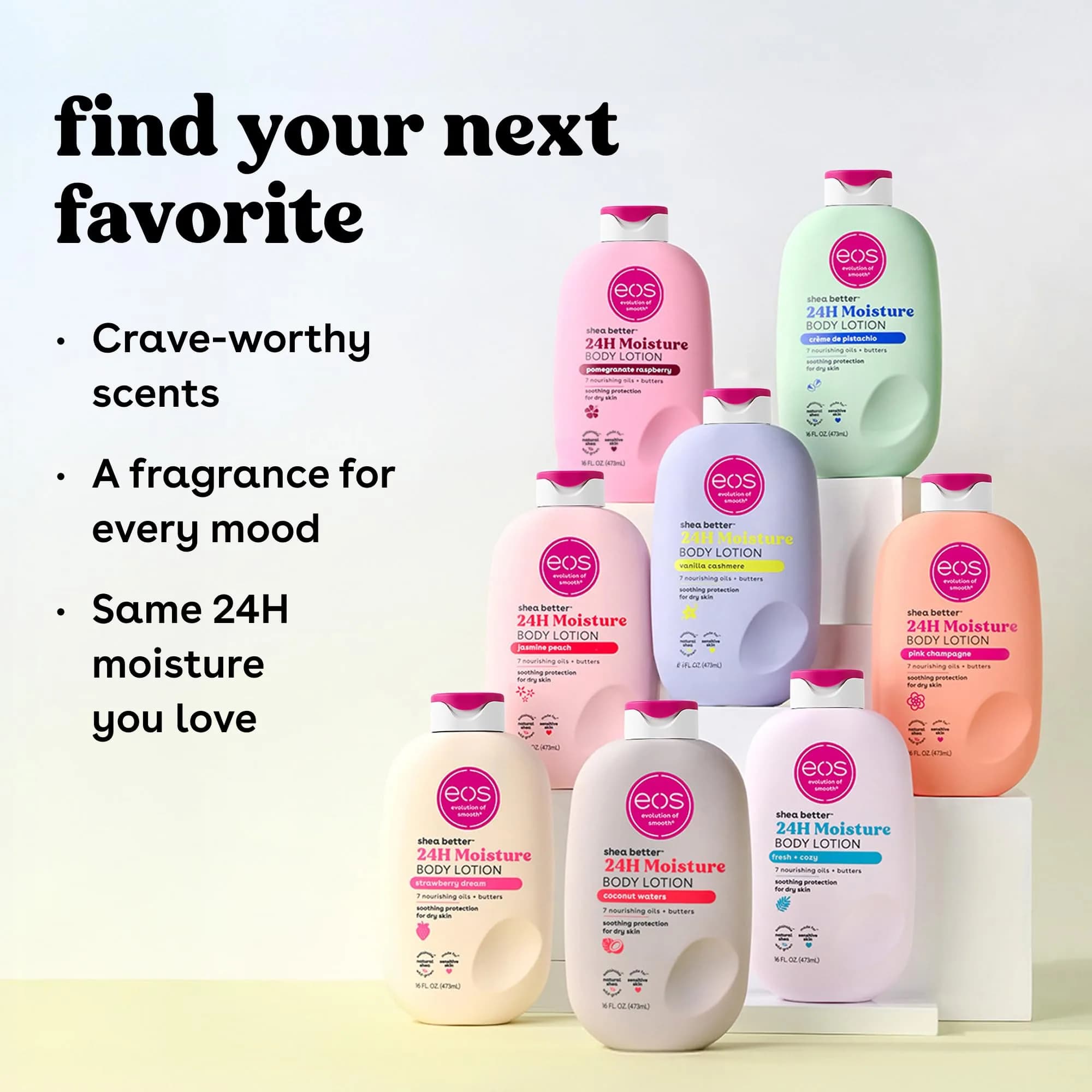 eos Shea Better Vanilla Cashmere Body Lotion for Sensitive Skin, 16 fl oz | 48-Hour Moisture - view 8