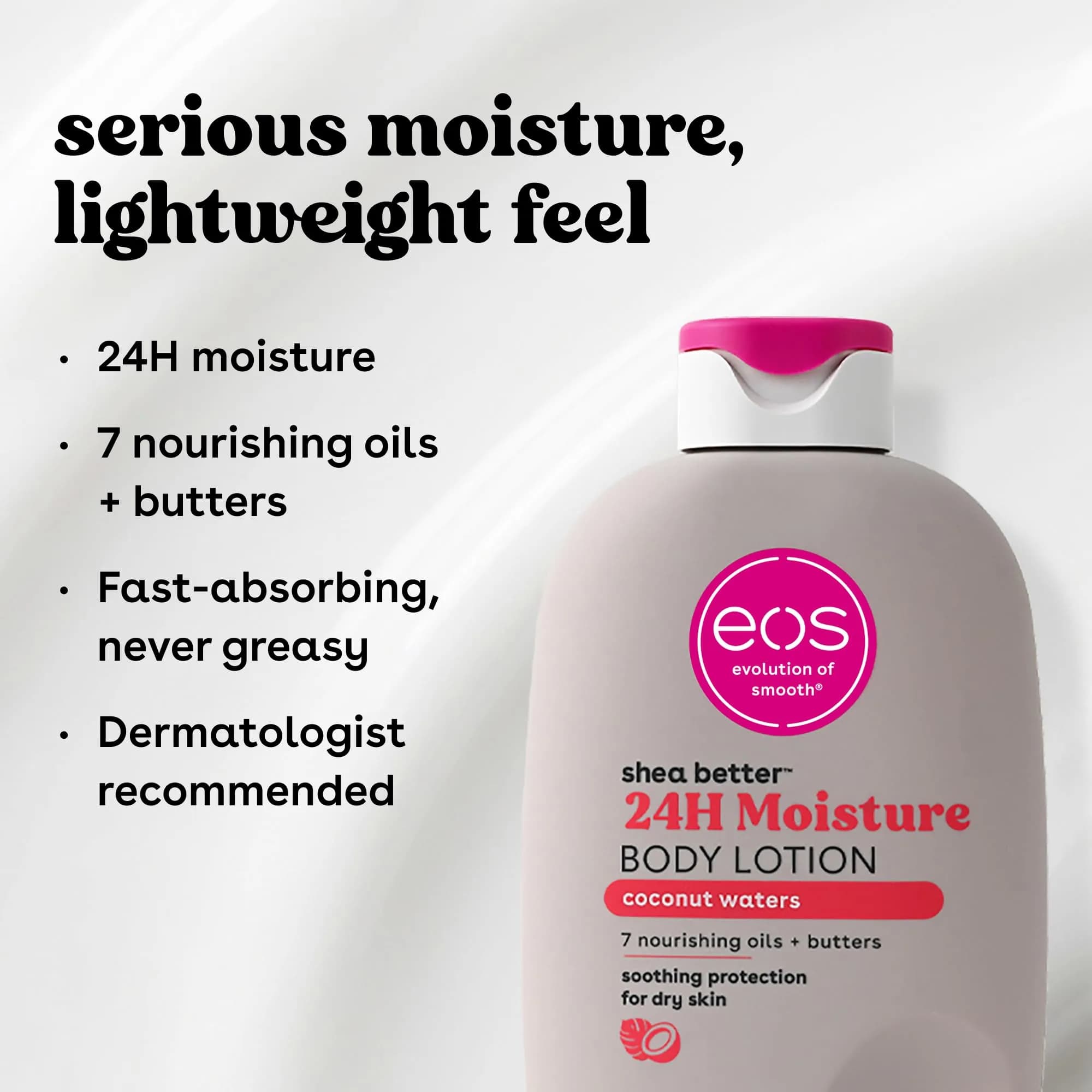 eos Shea Better Sensitive Skin Body Lotion, Coconut Waters Scent, 475ml (16 fl oz) | 48-Hour Moisture for Eczema & Dry Skin - view 4