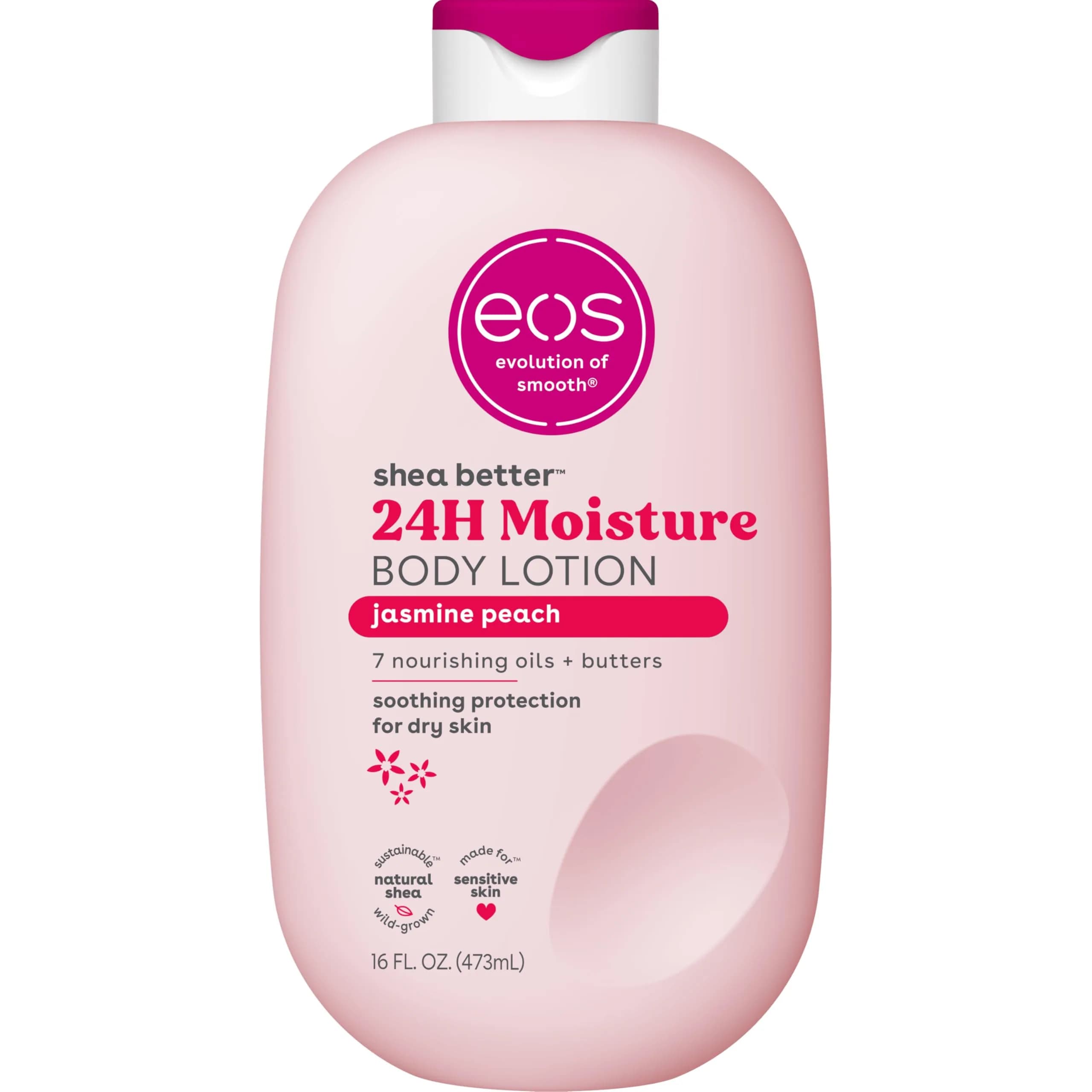 eos Shea Better Body Lotion in Jasmine Peach Scent - 16 fl oz | Long-Lasting Hydration for Supple Skin - main product image