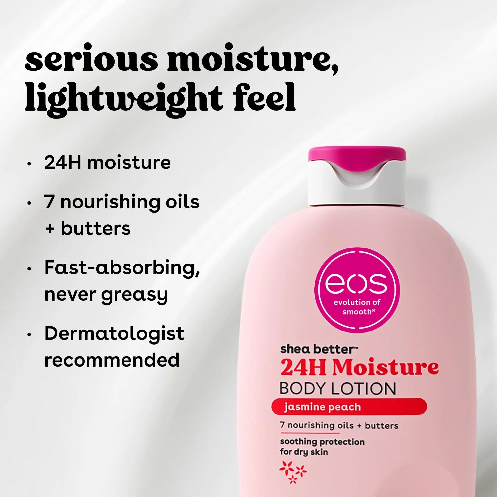 eos Shea Better Body Lotion in Jasmine Peach Scent - 16 fl oz | Long-Lasting Hydration for Supple Skin - view 2