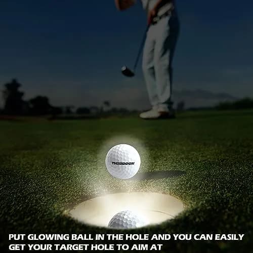 THIODOON LED Glow in The Dark Golf Balls 6 Pack (42.6mm, 45g Each) | Play Golf at Dusk or Night thumbnail 4