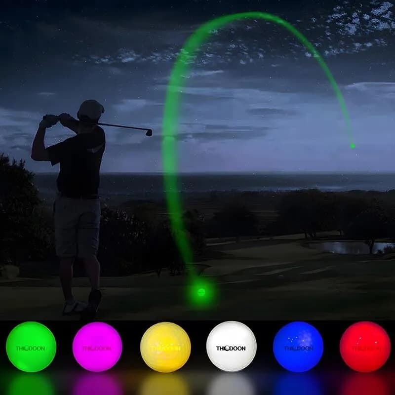 THIODOON LED Glow in The Dark Golf Balls 6 Pack (42.6mm, 45g Each) | Play Golf at Dusk or Night thumbnail 7