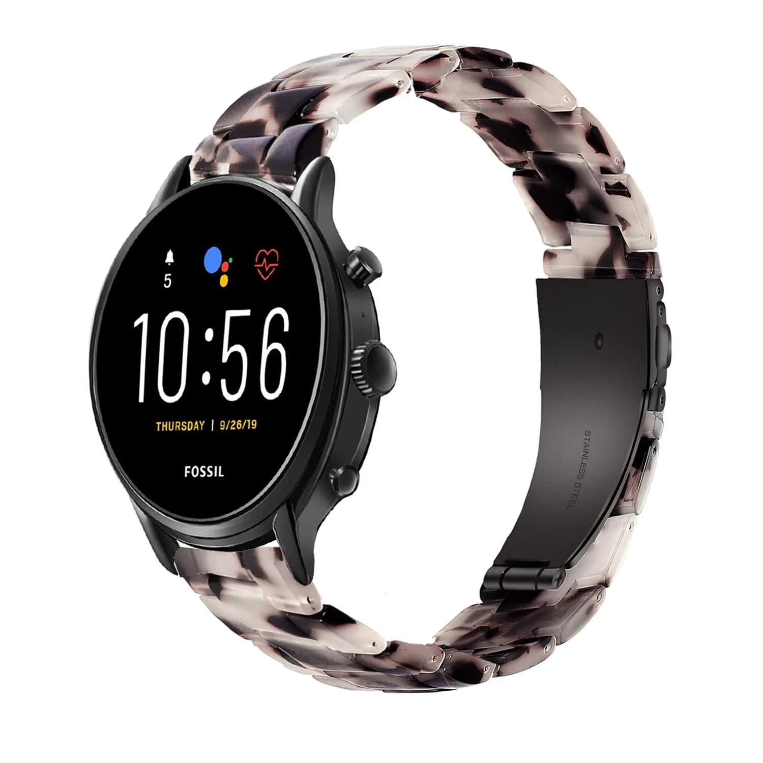 iLVANYA Watchband for Fossil Women Gen 5E 42mm / Gen 6 42mm / Gen 4 Venture HR | Pearl Resin Quick Release Strap — Grey