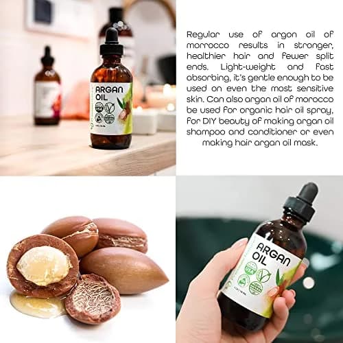 Premium Nature Argan Oil Hair Serum 118ml (4 Fl Oz) | Pure Cold Pressed Oil for Growth & Shine thumbnail 4