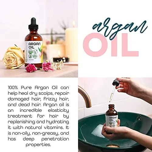 Premium Nature Argan Oil Hair Serum 118ml (4 Fl Oz) | Pure Cold Pressed Oil for Growth & Shine thumbnail 6