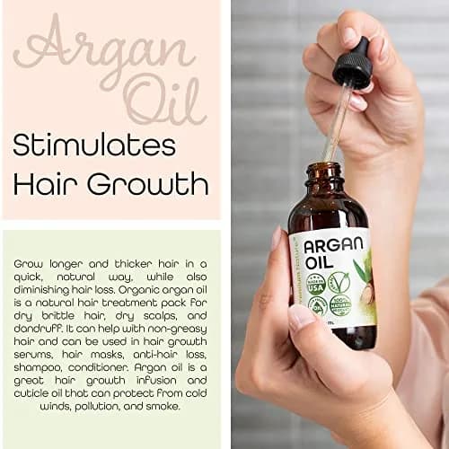 Premium Nature Argan Oil Hair Serum 118ml (4 Fl Oz) | Pure Cold Pressed Oil for Growth & Shine thumbnail 2
