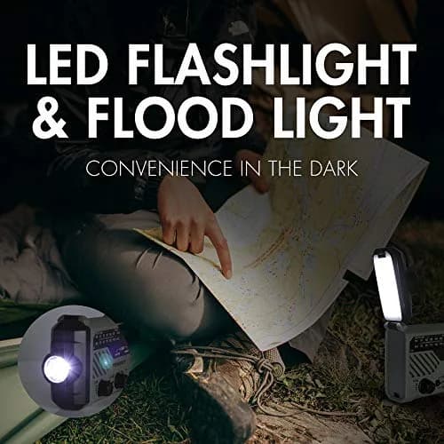 Tenergy Multifunctional Hand Crank Weather Radio with LED Flashlights, SOS Alarm, Cell Phone Charger, AM/FM/NOAA Radio Frequencies, 155*94*49mm thumbnail 7
