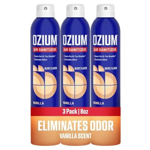 Ozium Air Sanitizer Spray Vanilla Scent 24 fl oz (710 ml) | Eliminates Odors, Reduces Airborne Bacteria — Vanilla