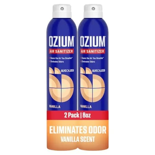 Ozium Air Sanitizer & Odor Eliminator Spray 8oz Pack of 2 | Clinically Proven Bacteria & Odor Control thumbnail 1