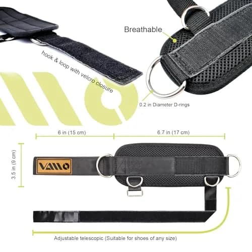 VAIIO Ankle Straps for Cable Machines - Pair | Adjustable Neoprene Cuffs for Glutes, Legs, Calves thumbnail 4