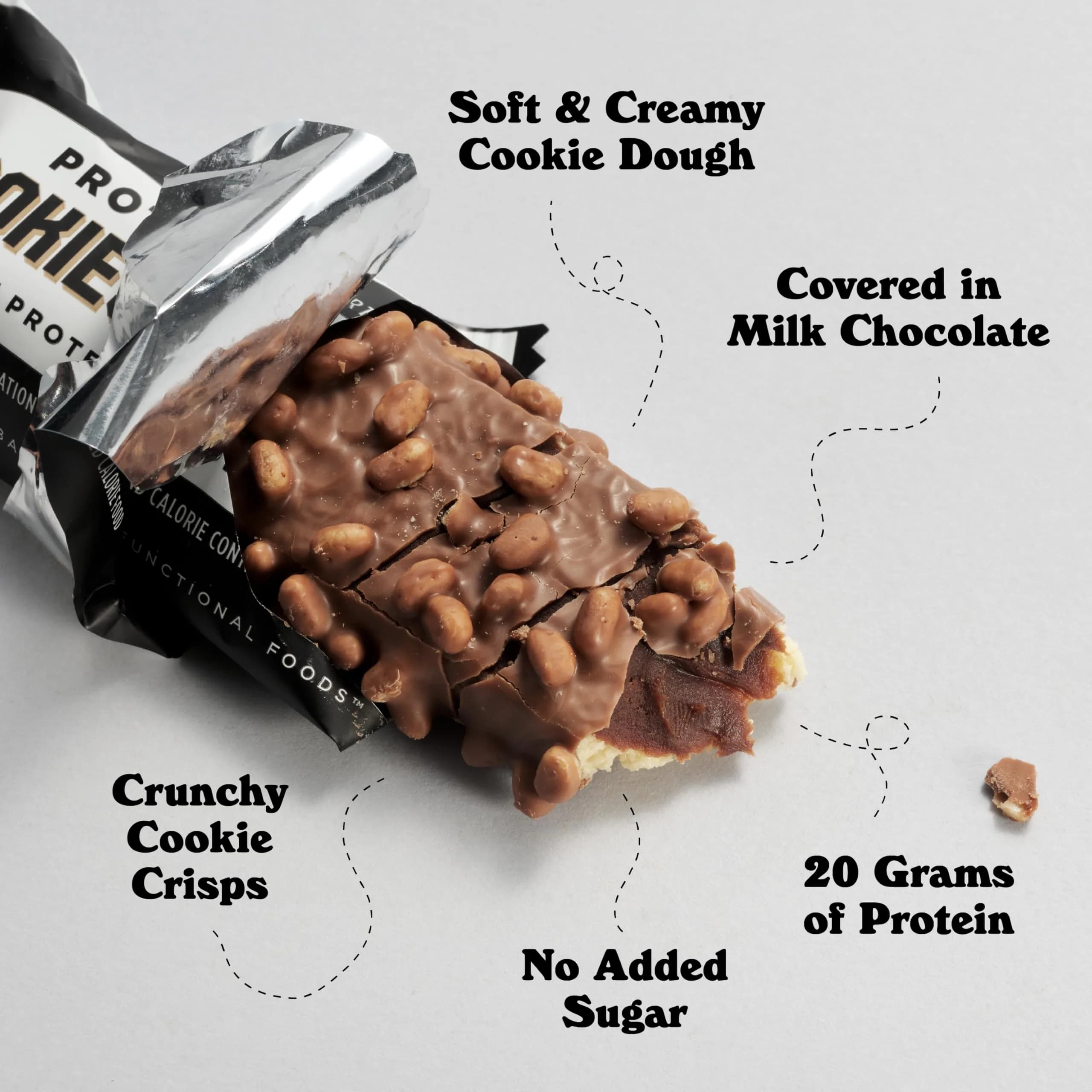 BAREBELLS Cookies & Cream Protein Bars (12 Count, 20g Protein) | Low Sugar Snack Bar - view 3
