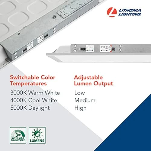 Lithonia Lighting CPX 2x4 LED Flat Panel Light Adjustable Lumens & CCT | 50,000-Hour Lifespan, Damp Location Certified thumbnail 3