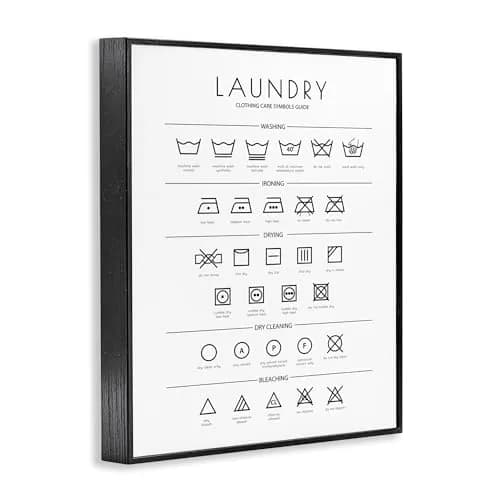 Stupell Industries Minimal Laundry Cleaning Symbols Framed Giclee Art 28cm x 3cm x 36cm (11" x 1.5" x 14") | Laundry Symbols Guide thumbnail 2