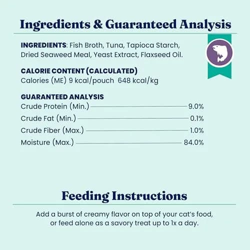 Solid Gold SeaMeal Squeeze Tuna Lickable Cat Treats with Seaweed for Skin & Coat - Wet Cat Treats with Digestive & Immune Health Support - Natural, Holistic, Grain Free (48 Squeezes) thumbnail 9