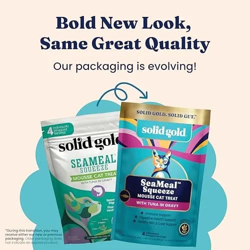 Solid Gold SeaMeal Squeeze Tuna Lickable Cat Treats with Seaweed for Skin & Coat - Wet Cat Treats with Digestive & Immune Health Support - Natural, Holistic, Grain Free (48 Squeezes) thumbnail 3