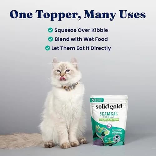 Solid Gold SeaMeal Squeeze Tuna Lickable Cat Treats with Seaweed for Skin & Coat - Wet Cat Treats with Digestive & Immune Health Support - Natural, Holistic, Grain Free (48 Squeezes) thumbnail 4