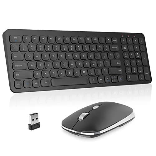 cimetech Wireless Keyboard and Mouse Combo - Black | 99-Key Full-Size Ultra-Thin Keyboard & Silent Optical Mouse thumbnail 1