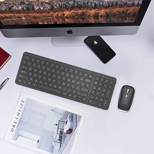 cimetech Wireless Keyboard and Mouse Combo - Black | 99-Key Full-Size Ultra-Thin Keyboard & Silent Optical Mouse thumbnail 6