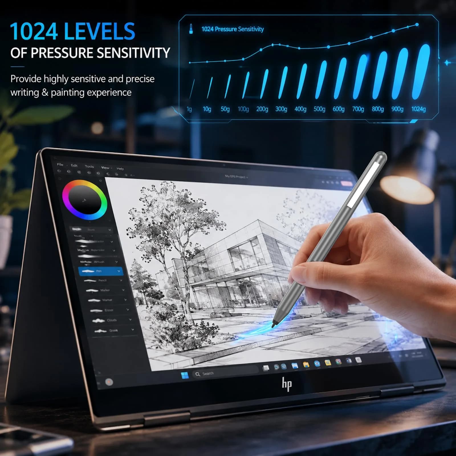 hacey Grey Stylus Pen for Surface Pro 11/10/X/9/8/7/6/5/4/3, 1024 Pressure Levels, Palm Rejection - view 3