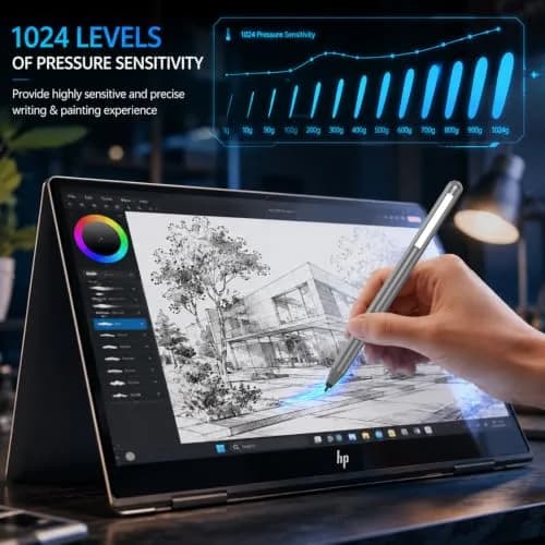 hacey MPP 1.51 Pen for Surface Pro 11/10/X/9/8 1024 Pressure Levels | 417-Day Battery Life Palm Rejection thumbnail 3