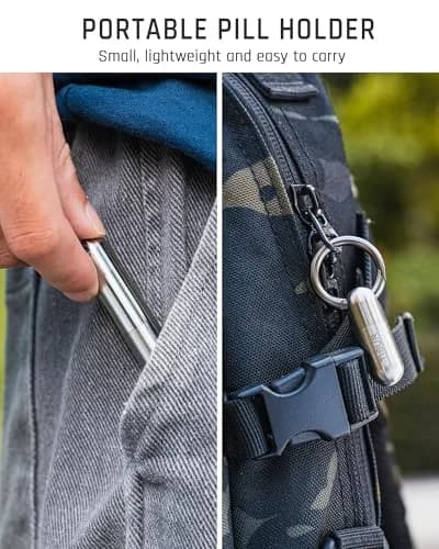 TISUR Small Titanium Keychain Pill Holder, Pocket Pill Case for Travel | Compact, Waterproof & Durable thumbnail 7