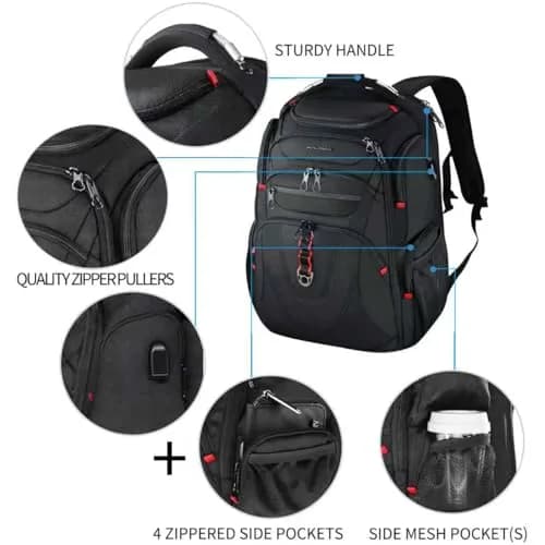 KROSER TSA Friendly Laptop Backpack 17.3 inch XL | Water-Repellent College Daypack with RFID & USB thumbnail 5