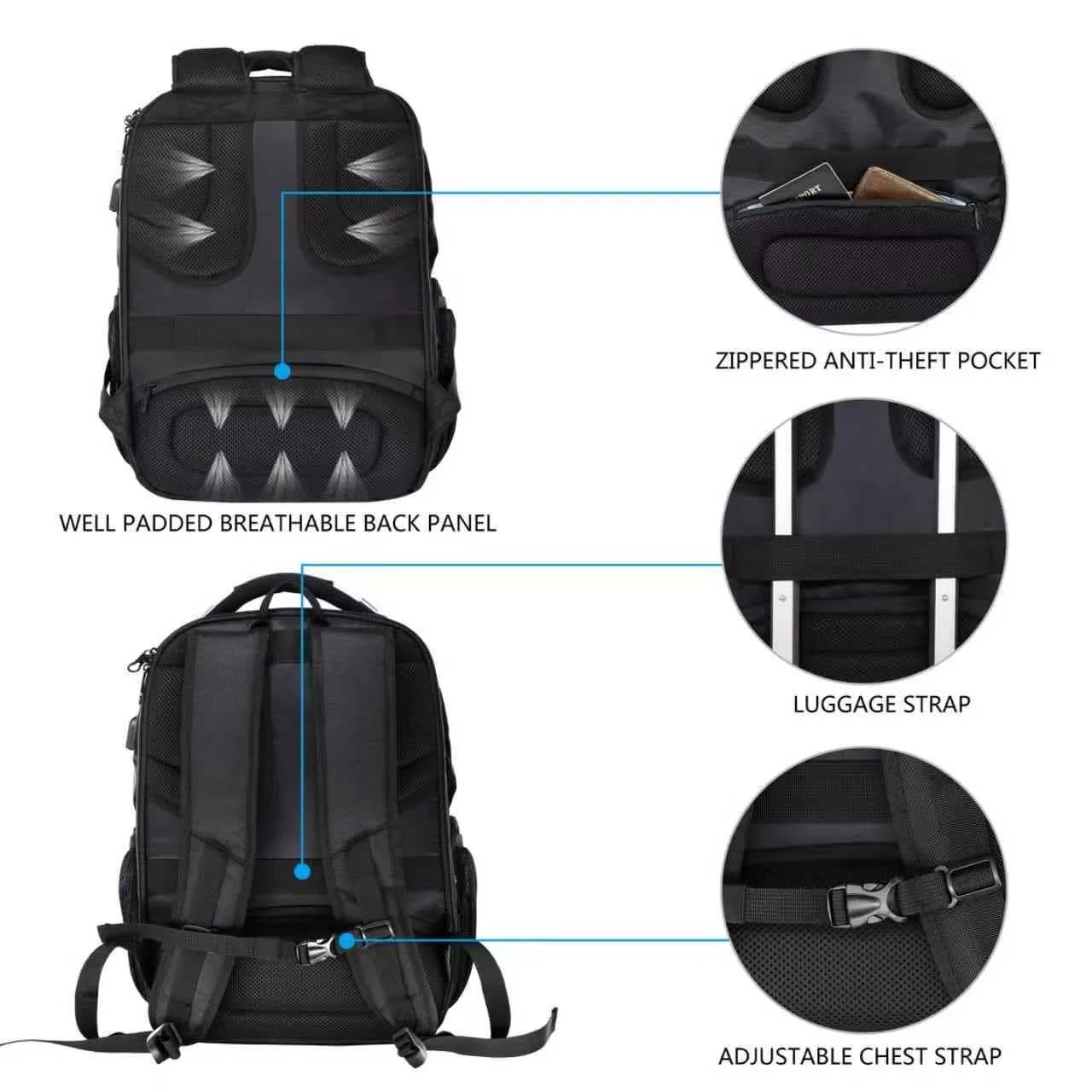KROSER TSA Friendly Laptop Backpack 17.3 inch XL | Water-Repellent College Daypack with RFID & USB - view 6