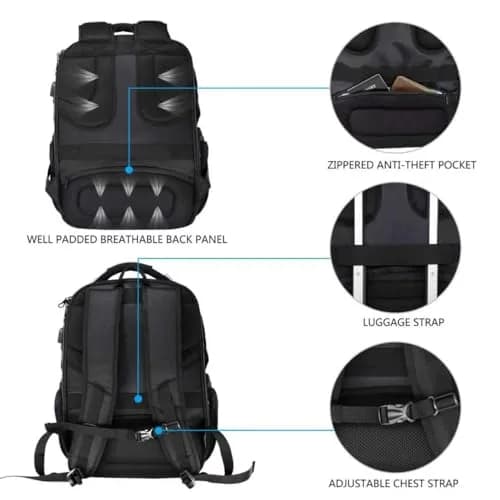 KROSER TSA Friendly Laptop Backpack 17.3 inch XL | Water-Repellent College Daypack with RFID & USB thumbnail 6