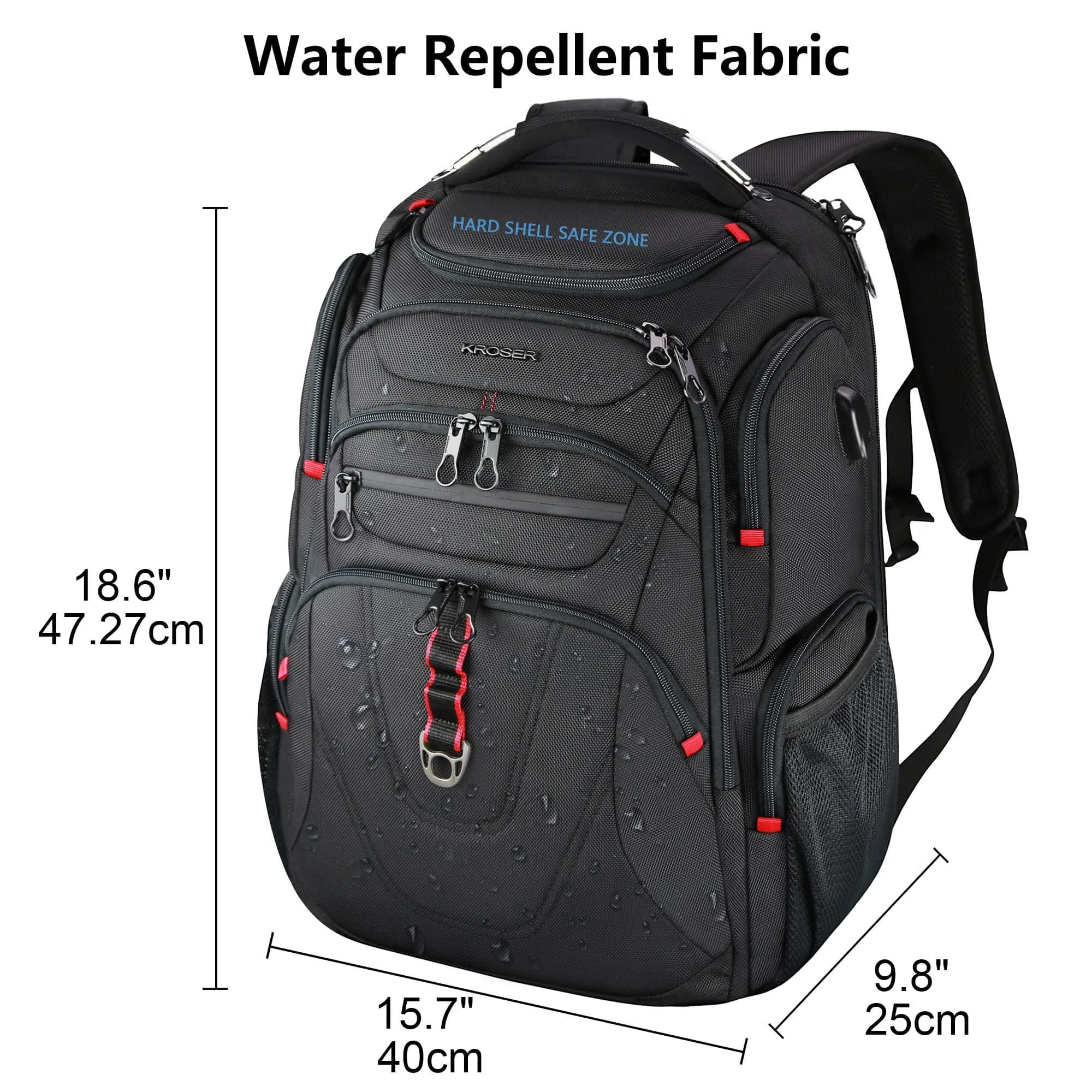 KROSER TSA Friendly Laptop Backpack 17.3 inch XL | Water-Repellent College Daypack with RFID & USB - view 2