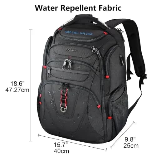 KROSER TSA Friendly Laptop Backpack 17.3 inch XL | Water-Repellent College Daypack with RFID & USB thumbnail 2