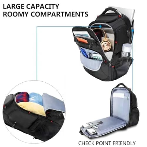 KROSER TSA Friendly Laptop Backpack 17.3 inch XL | Water-Repellent College Daypack with RFID & USB thumbnail 3