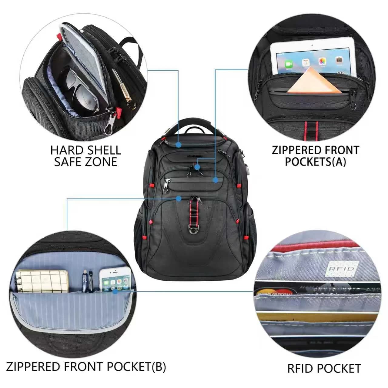 KROSER TSA Friendly Laptop Backpack 17.3 inch XL | Water-Repellent College Daypack with RFID & USB - view 4