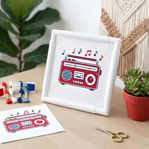 Wool Queen Universal Clip Frame 43.1x43.1 cm (17"x17") | Damage-Free Plastic Craft Hoop for Embroidery & Cross-Stitch thumbnail 3