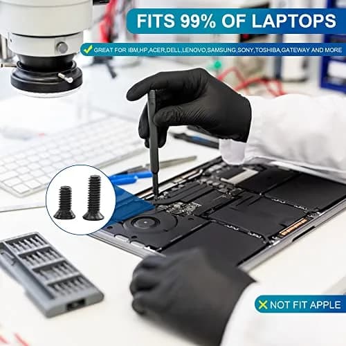 NINDEJIN Laptop Screw Set 720pcs Carbon Steel Flat Head M1.4-M3 | Assorted Computer Screws for SSD & Laptop Repairs thumbnail 7