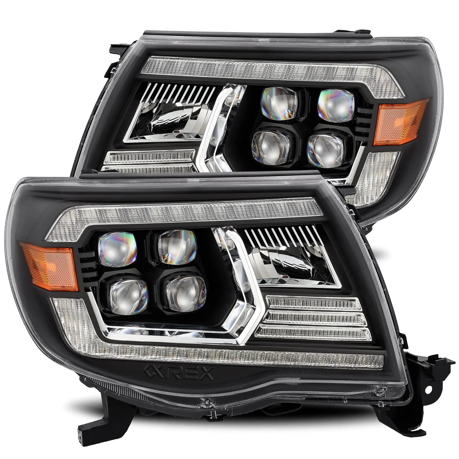 AlphaRex Nova Series Projector Headlights for Toyota Tacoma | Clear Lens, Quad Projector, 6000K LED High Beam