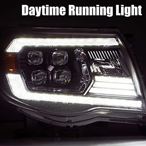 AlphaRex Nova Series Projector Headlights for Toyota Tacoma | Clear Lens, Quad Projector, 6000K LED High Beam thumbnail 4