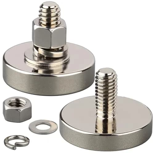 MUTUACTOR Heavy Duty Pot Magnet with M10 Thread 40mm Diameter | 175lb Vertical Pull Force — 175lbs M10 Male 2pcs