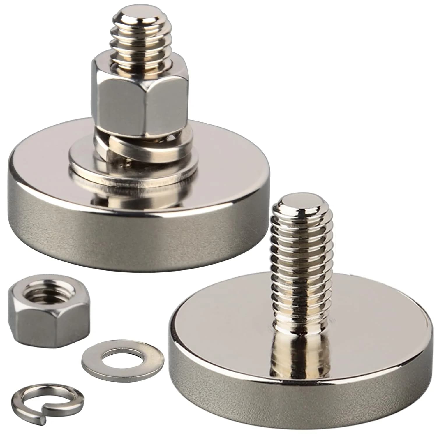 MUTUACTOR Heavy Duty Pot Magnet with M10 Thread 40mm Diameter | 175lb Vertical Pull Force