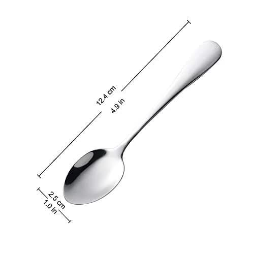 CAMDEA Mini Dessert Spoons 12cm (4.9 Inches) Set of 8 | Stainless Steel Espresso Coffee Spoons thumbnail 2