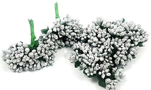 ALEVAN Art Artificial Pollen Flower Decoration 144pc Golden Silver | Realistic Craft Material thumbnail 3