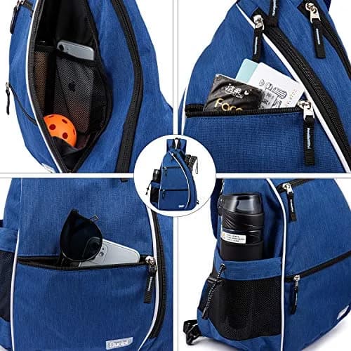 Sucipi Convertible Pickleball Bag Backpack Sling - Blue 45L (1.6 cu ft) | Versatile Carry for Men & Women thumbnail 8
