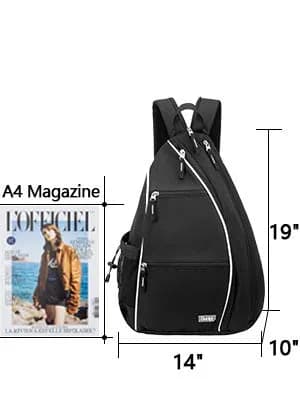 Sucipi Convertible Pickleball Bag Backpack Sling Bag for Men & Women, Deep Black | 14 inch x 10 inch x 19 inch thumbnail 8