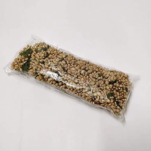 ALEVAN Art Artificial Pollen Flower Decoration Pack 144pc Golden | Realistic Craft Material thumbnail 2