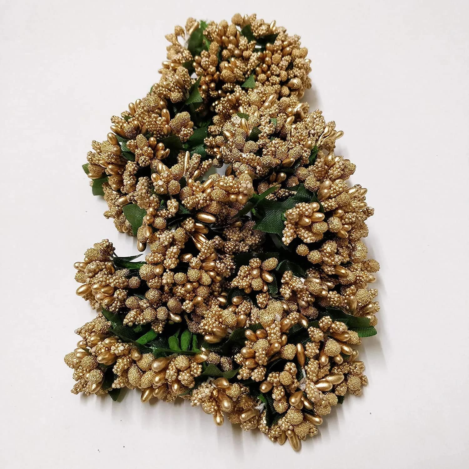 ALEVAN Art Artificial Pollen Flower Decoration Pack 144pc Golden | Realistic Craft Material - view 3