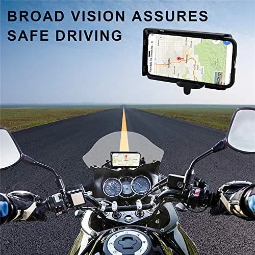MDPROMCP Motorcycle Phone Holder with Double USB Charger for 12 mm Roll Bar | Waterproof ABS Mount for GPS & Mobile thumbnail 8