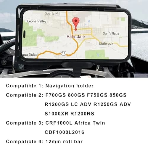 MDPROMCP Motorcycle Phone Holder with Double USB Charger for 12 mm Roll Bar | Waterproof ABS Mount for GPS & Mobile thumbnail 2